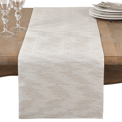 Saro Silver Metallic Woven Runner
