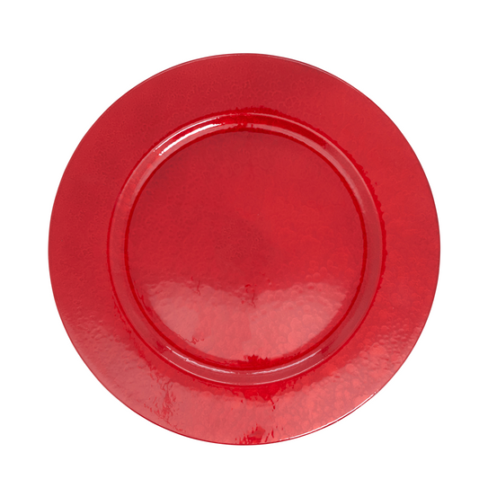 Faux Mother of Pearl Red Charger