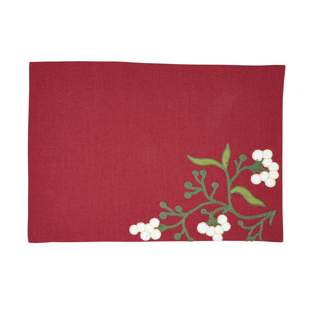 Saro Red Mistletoe Placemat
