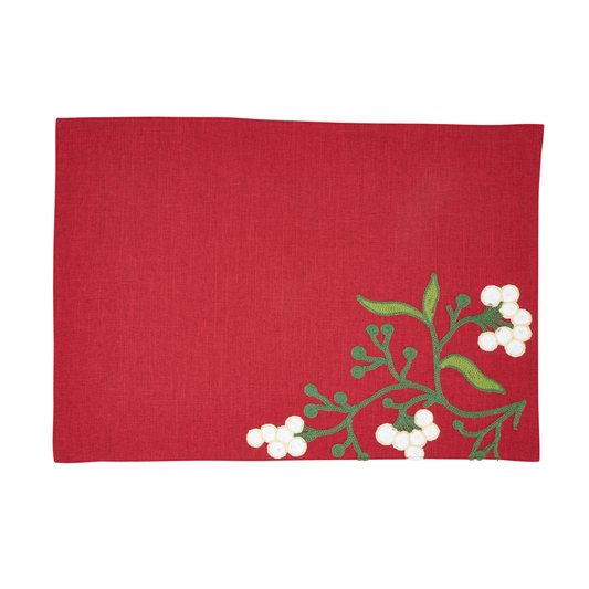 Saro Red Mistletoe Placemat