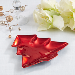 Red Christmas Tree Tray
