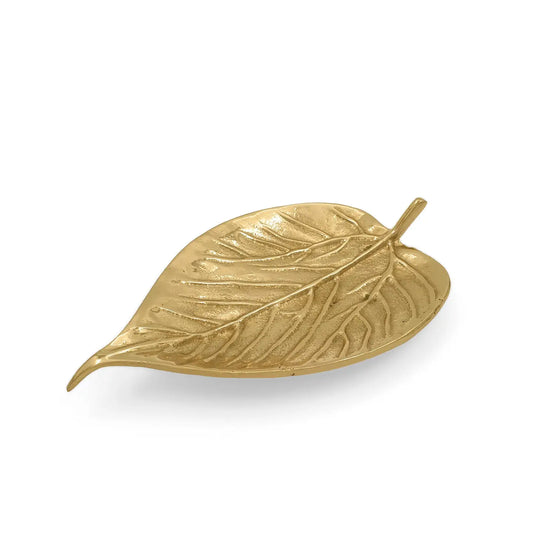 Brass Small Leaf Trinket Tray