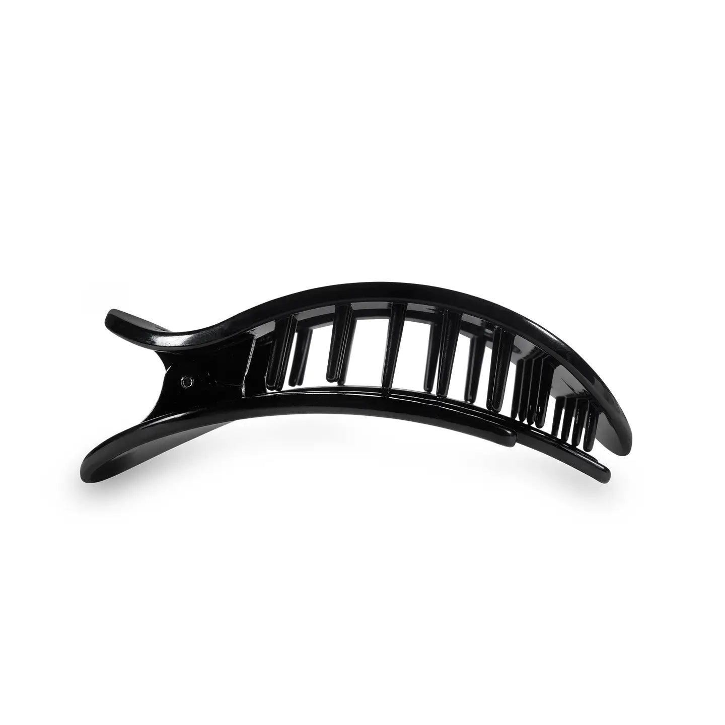 Teleties Jet Black Round Flat Hair Clip Small