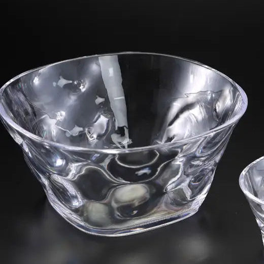 Trapezoid Dimpled Acrylic Large Salad Bowl