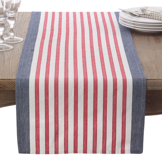 Saro Navy & Red Blue Striped Runner