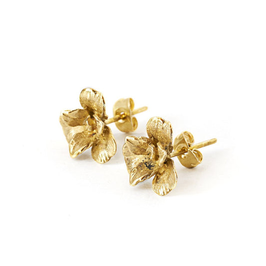 Orchid Brass Stud Earring