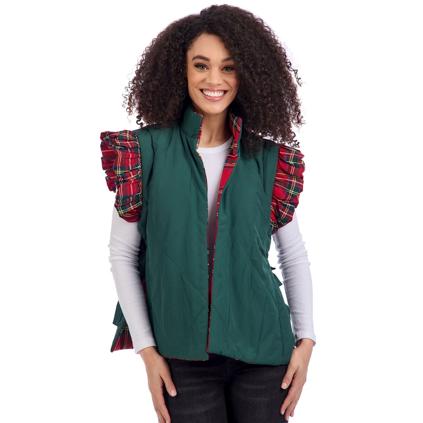 Mudpie Jeffries Reversible Quilted Vest Red