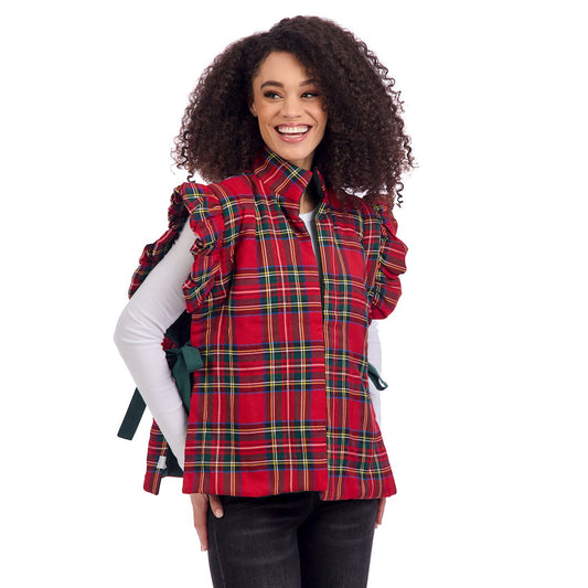 Mudpie Jeffries Reversible Quilted Vest Red