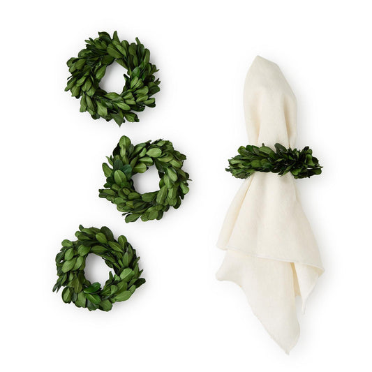 Boxwood Napkin Rings Set of 4