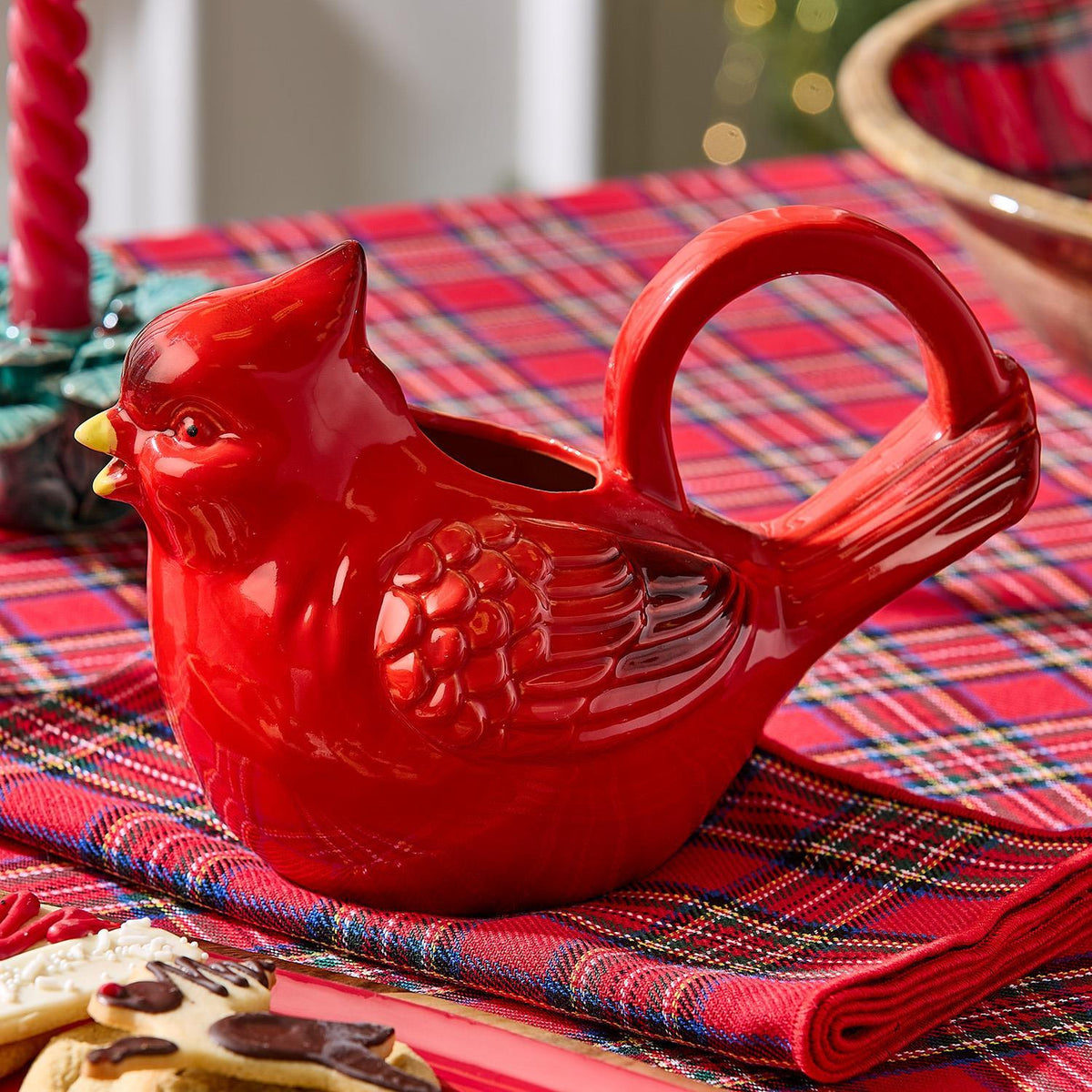 Reactive Glaze Cardinal Pitcher