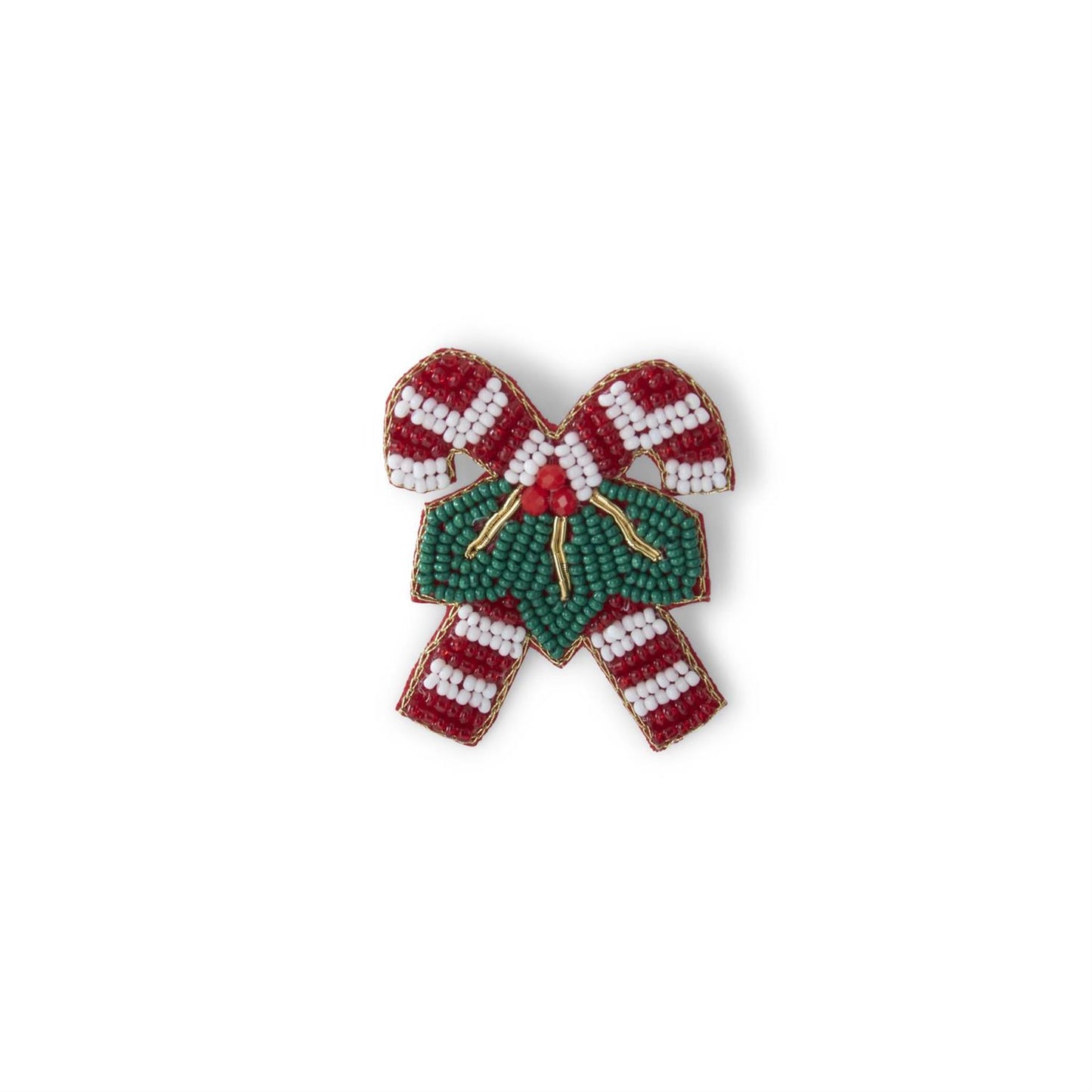 Beaded Candy Cane Broach
