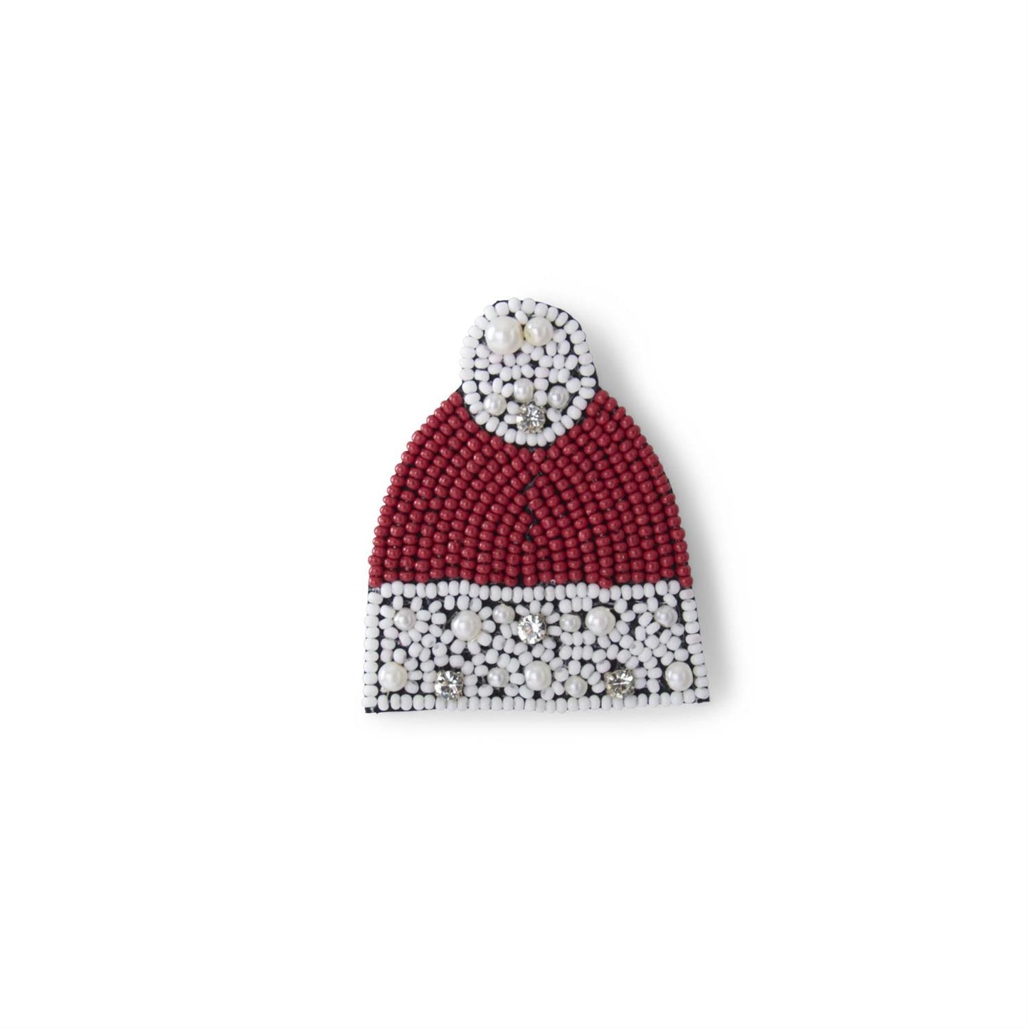 Beaded Red Hat Broach