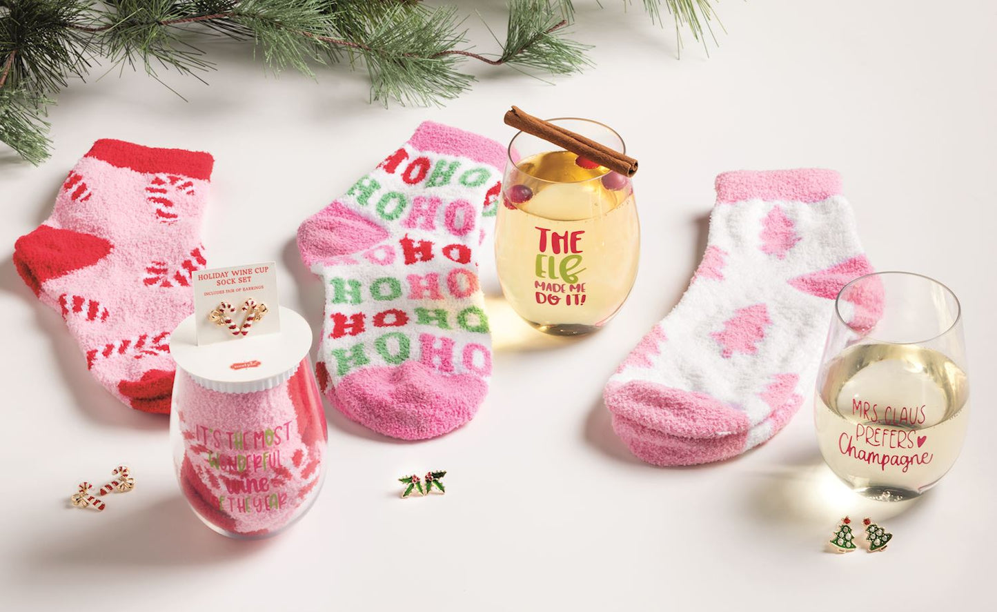 Mudpie Wine, Earrings and Sock Set Trees