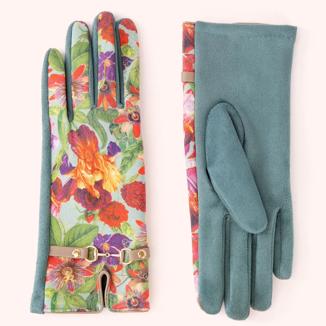 Kylie Gloves Ice Blue Floral