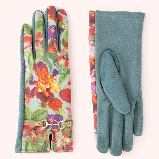 Kylie Gloves Ice Blue Floral