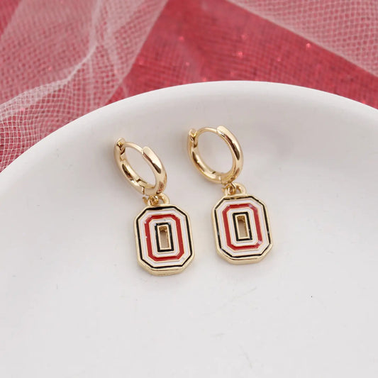 OSU Gold Huggie Hoop Logo Earrings