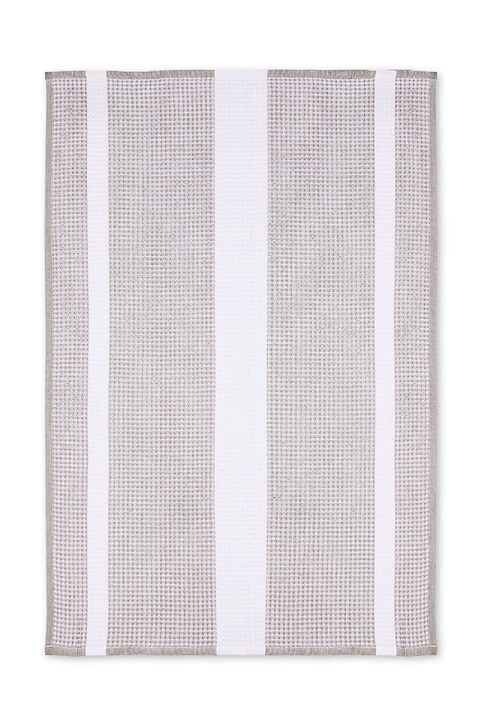 Waffle Stripe Towel Khaki