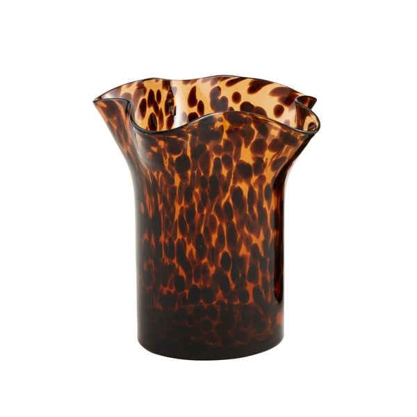 Ruffle Tortoise Glass Vase Small