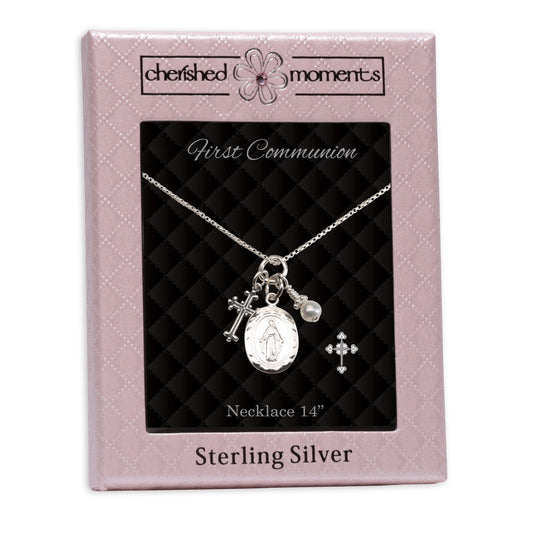 First Communion Miraculous Medallion Necklace