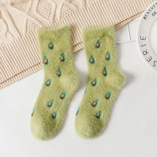Fleece Fuzzy Socks Avocado