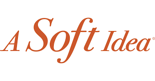 Logo of 'A Soft Idea' children's clothing with a warm orange color on a white background found at the Little Exchange