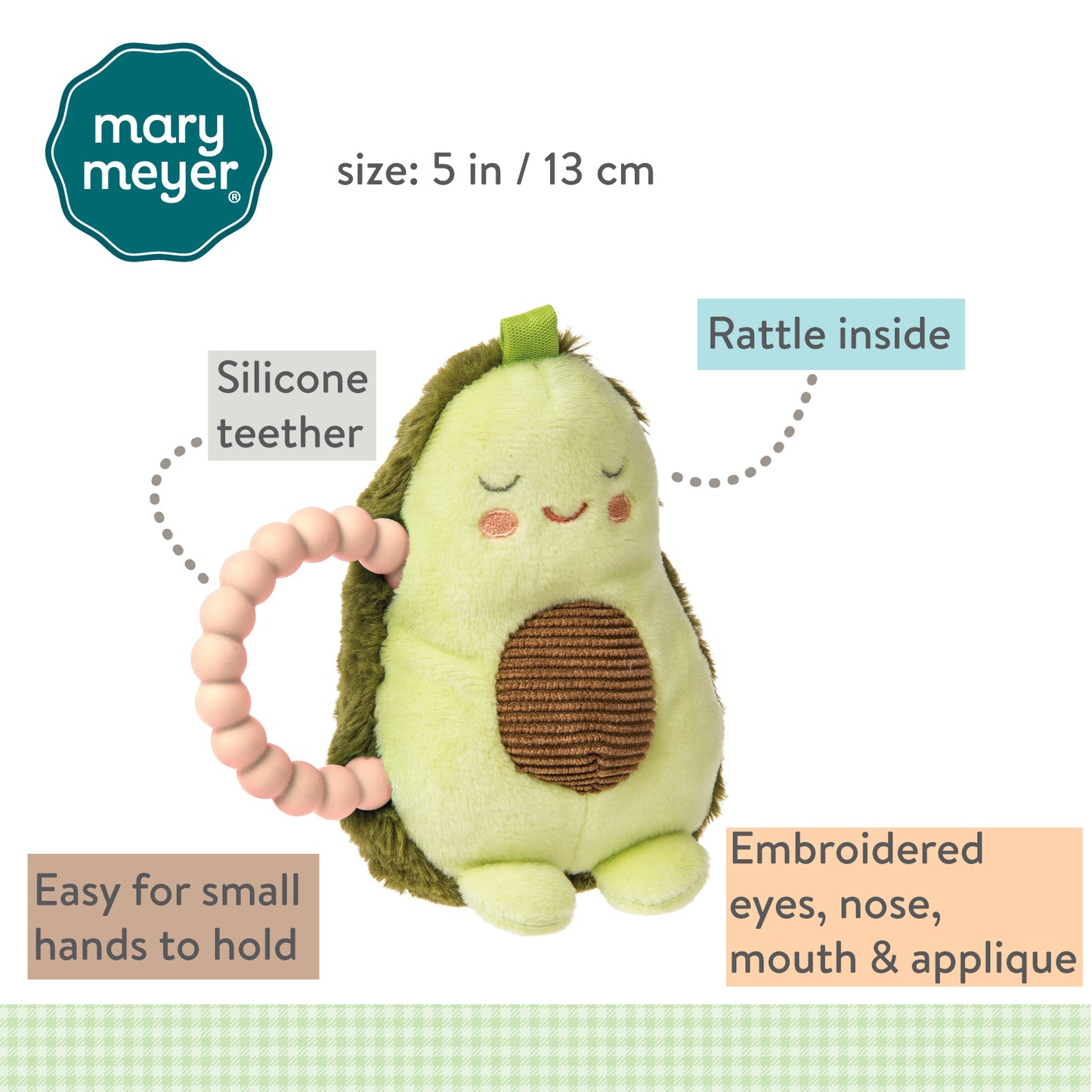 Sweet Soothie Yummy Avocado Teether Rattle