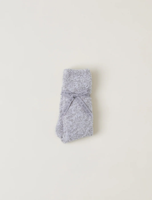 Barefoot Dreams Cozychic Heathered Socks Oyster White