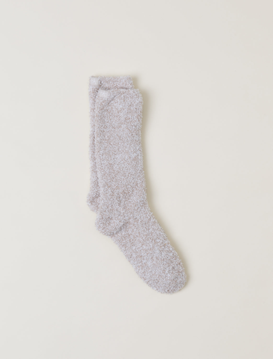 Barefoot Dreams CozyChic Heathered Socks Stone/White