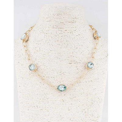 meghan browne bam-mt bam gold   necklace with stationed mint stones