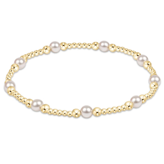 eNewton Classic Purpose 4mm Bead Bracelet-Pearl