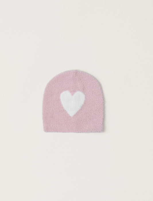 Barefoot Dreams Baby Heart Beanie Pink