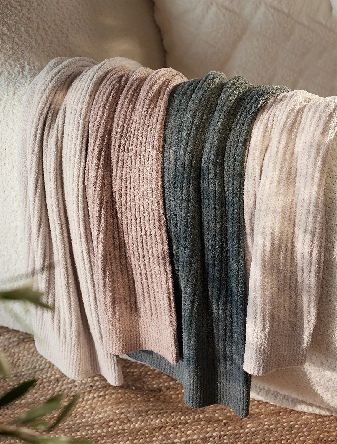 Barefoot Dreams Cozychic Ribbed Blanket Pink
