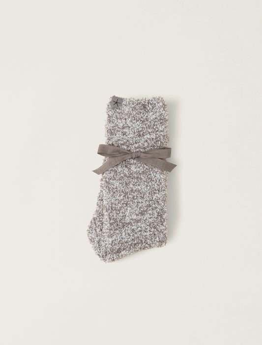 Barefoot Dreams Cozychic Heathered Socks Charcoal White