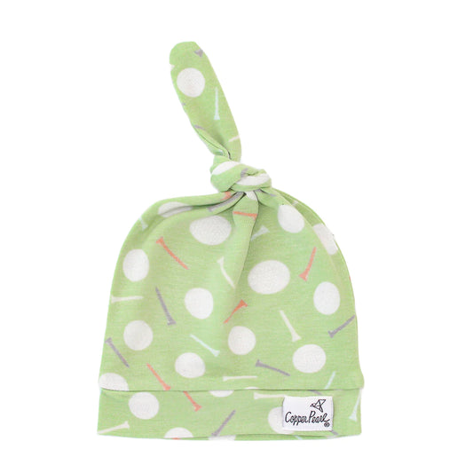 Copper Pearl Bogey Top Knot Hat 0-4m