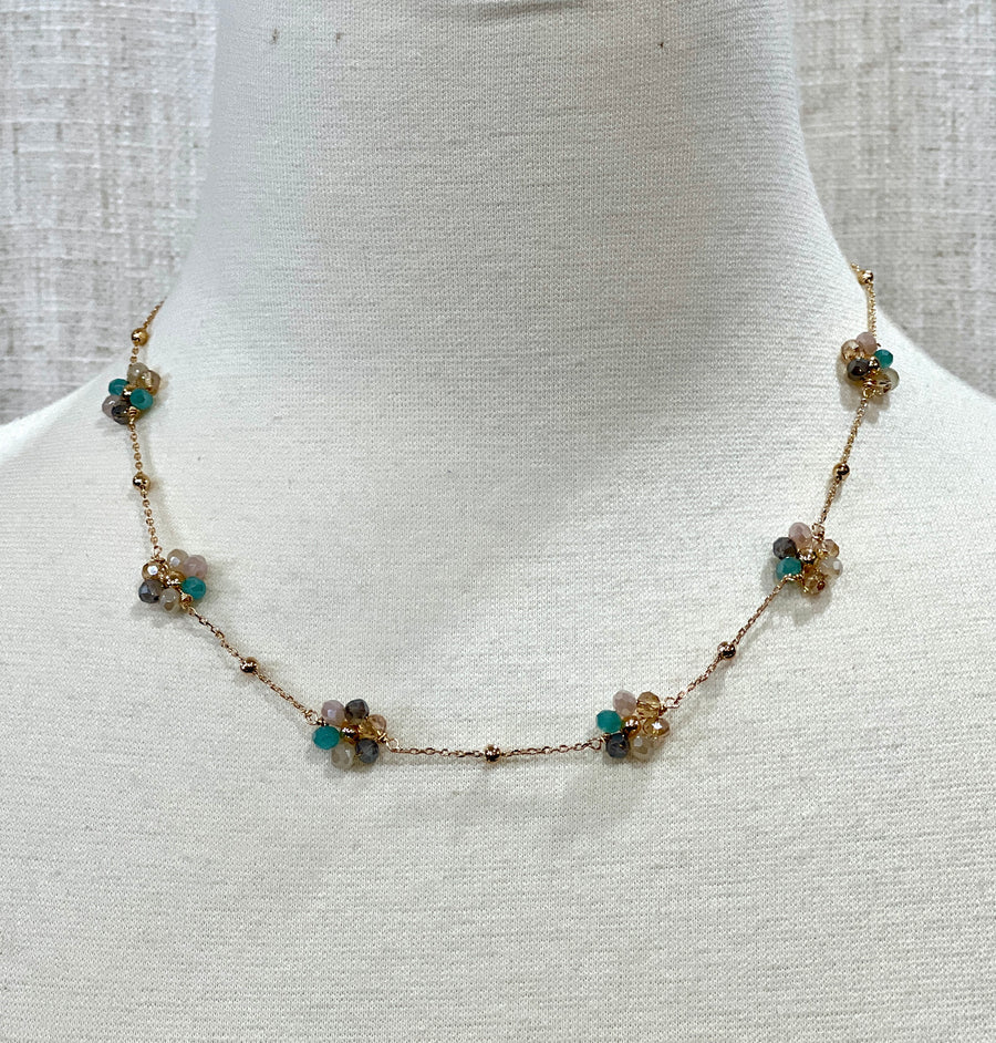 Meghan Browne Fuller Light Multi Color Flower Necklace
