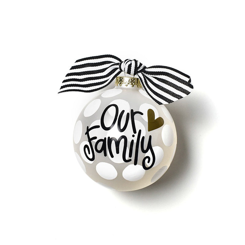 Coton Colors Our Family Glass Ornament SALE