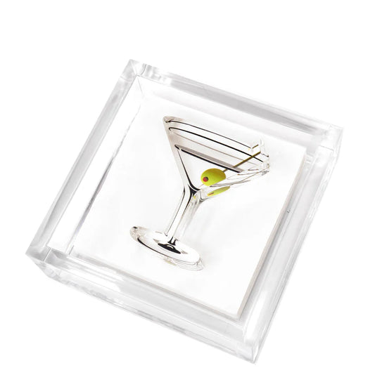 Tara Wilson Cocktail Napkin Holder with Martini Weight