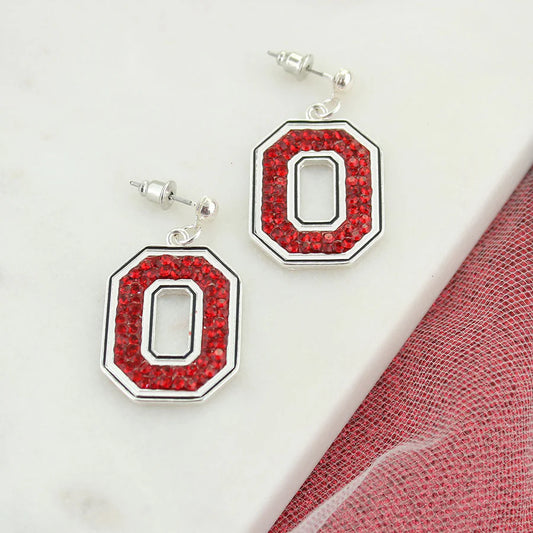 Ohio State Crystal Logo Earrings