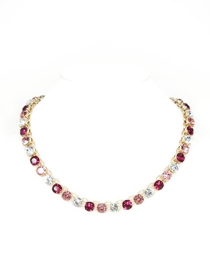 meghan browne crew-pm  PINK MULTI STATIONED STONES  gold NECKLACE