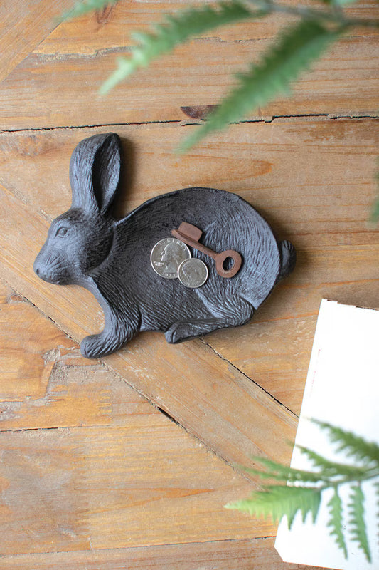 Cast Iron Rabbit Trinket Tray