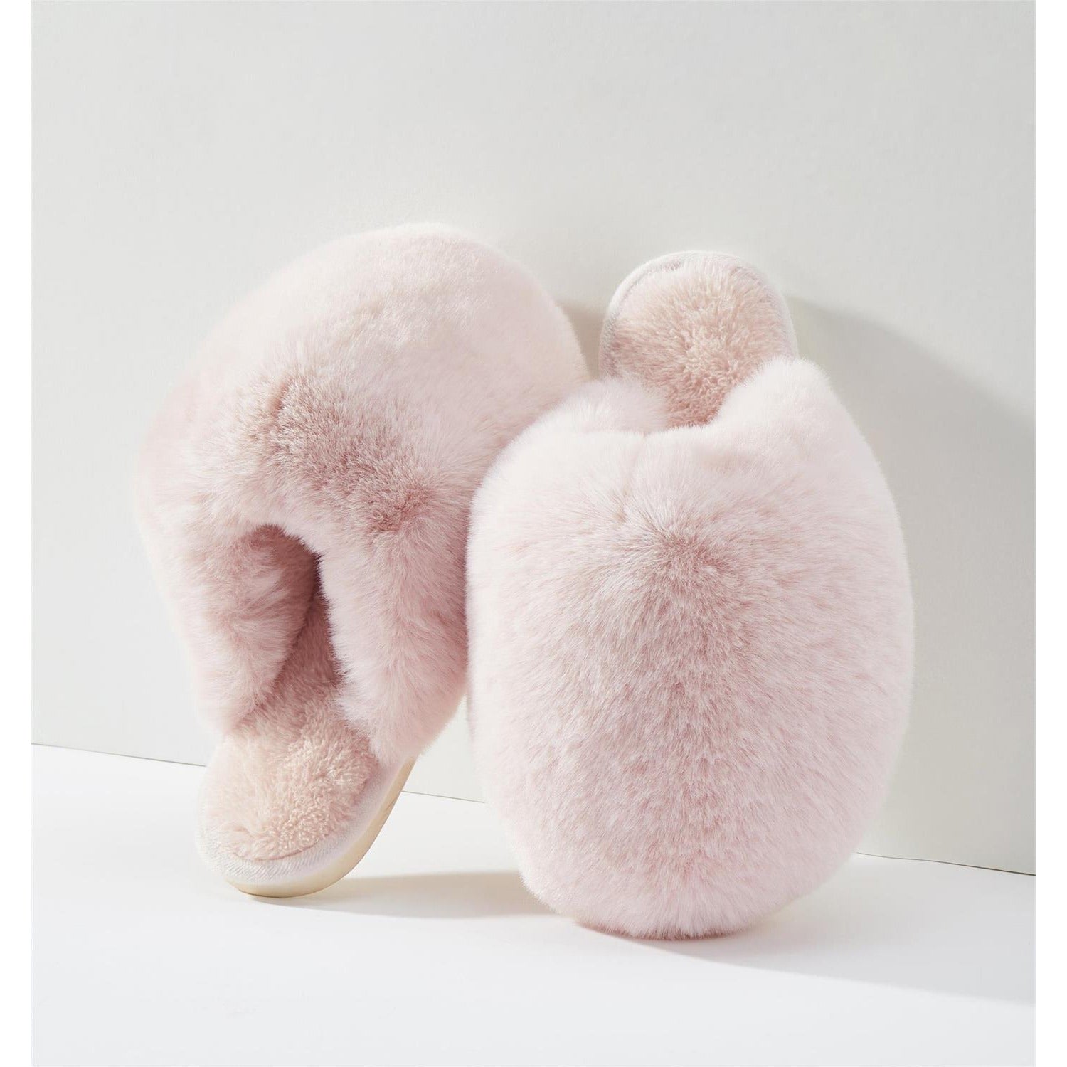 Charlie Paige Faux Fur Bubble Slippers, Soft Pink