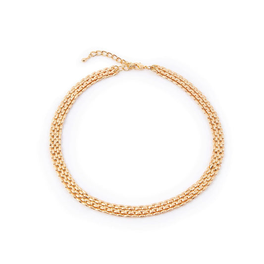 Gold Charlie Paige Panther Chain Necklace thick gold on a white background