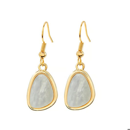 Charlie Paige Siren Muse Earrings Gold with a drop gemstone