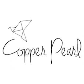 Logo of Copper Pearl with a stylized bird and text on a white background available at The Little Exchange