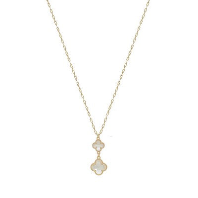 Meghan Browne Dara Gold Clear Necklace