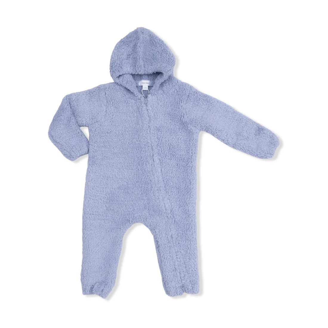 Angel dear dusty rose hooded romper with long sleeves and open feet and a zipper