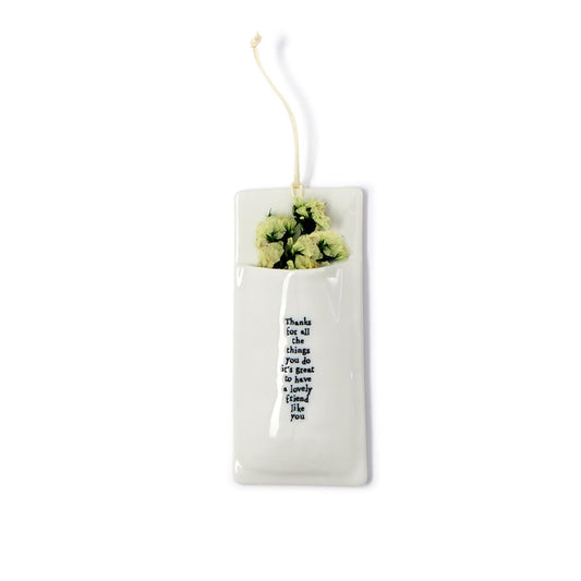 Lovely Friend Wall Vase with Flowers