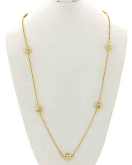 meghan browne EXA-GD 30-32in GOLD NECKLACE WITH DIAMOND DISCS