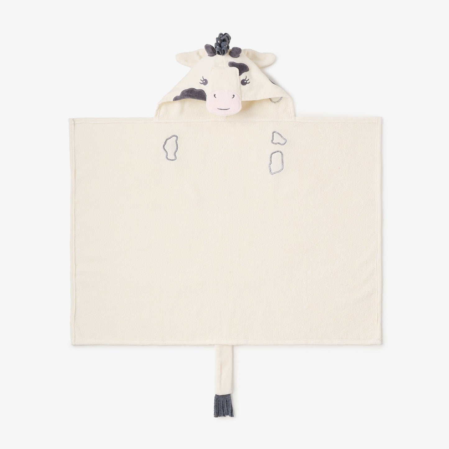 Cow-themed hooded towel on a white background by Elegant Baby