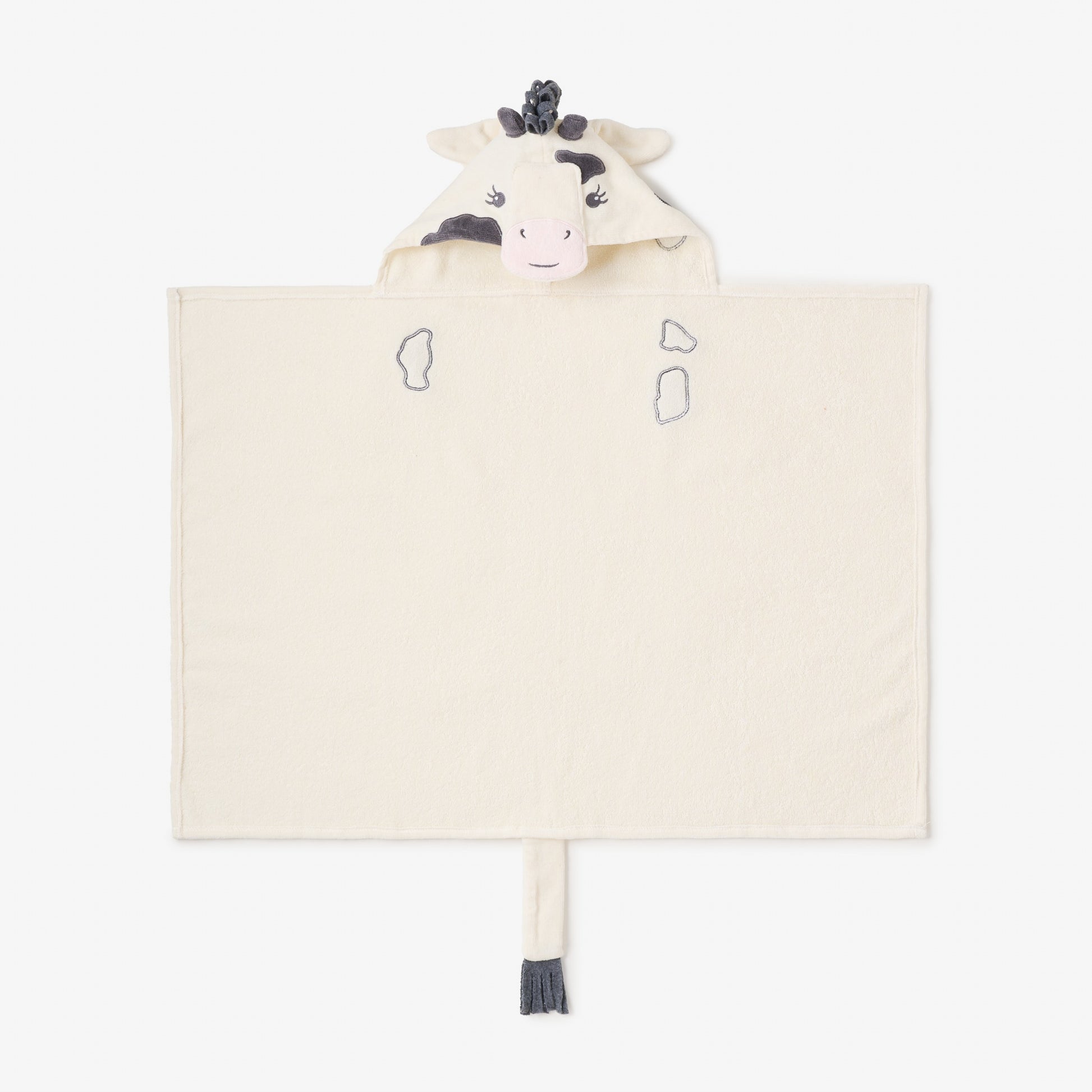 Cow-themed hooded towel on a white background by Elegant Baby